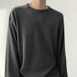 EGEN diagonal zipper incision long sleeve tee