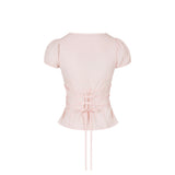 Chiffon Corset Blouse - PINK