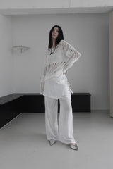 chiffon wrap skirt layered pants (2color)