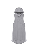 LAYERED HOODIE WOVEN DRESS [GRAY]