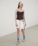 Ringer Sleeveless Top - Brown/Grey