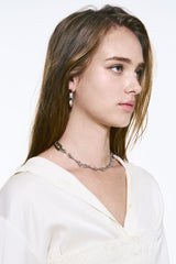 NO.599 [SILVER] TWO HOLD BALL NECKLACE