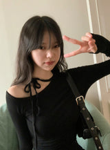 FR ワンショルダースリム長袖Tシャツ (3color)