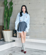 UNISEX 2WAYハートシャツ ブルー