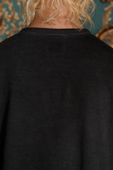 DYED ARGYLE LONG SLEEVE T SHIRT / CHARCOAL
