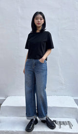 オープンシームブルーデニムパンツ code 25005