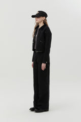 CORDUROY COLLAR WORK JACKET [BLACK]