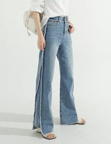 Overlock Side Cutting Denim Pants