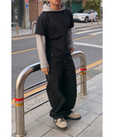 フードレイヤードロングスリーブ