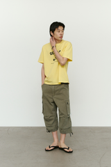 Vintage Military Capri Cargo Pants (Washed Khaki)