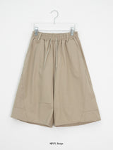 [unisex] Mado Cut Pintuck Wide Banding Bermuda Pants