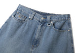 Corded Denim Curved Balloon Pants (Light Blue)