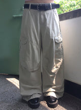 Thunder Pigment Washing Wide Cargo Long Pants
