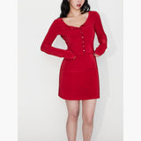Phoebe Mini Dress Set in Cardinal Red