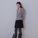 Melange Snap Knit Polar Tee