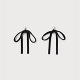 Ashore Bow Drop Earrings, Black