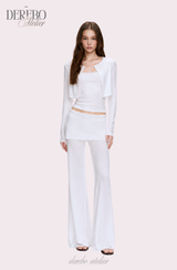 アンナ レース カーディガン トレーニング スリーピース セット (Sleeveless cardigan, pants)