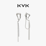 KVK SPIDER Venom Tassel Asymmetrical Stud Earrings
