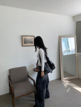 Dual Switch Gradient Flap Pocket Two-Way Snap Wide Pants (3 Colors)