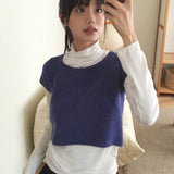 ブレンキャップスリーブクロップド半袖ニット