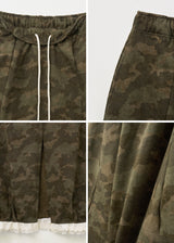 Camo Balloon Jersey Skirt (Khaki)