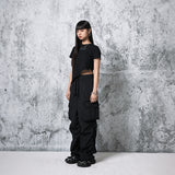 パッディドポケットシャーリングパンツ (BLACK)