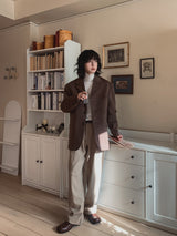 Line wool loose fit blazer
