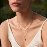 [Worn by CHUU,CARD BM]Pearl Geometric 925 Silver + 14k gold plating Necklace N054-03G