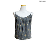 (2color) Ditsy Flower Lace Shirring Sleeveless Top