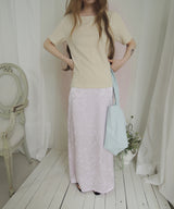 BLOSSOM JACQUARD SATIN LONG SKIRT