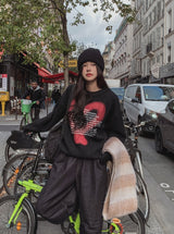 Kuro spray heart wool knitwear