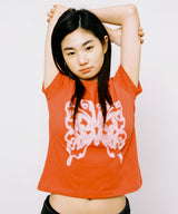 バタフライエンジェルTシャツ - レッド