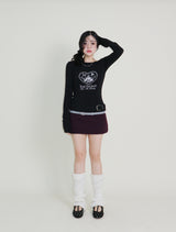 Kibet Heart Vintage Printed Long Sleeve T-Shirt
