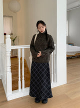 Tigent Peach Fuzz Check Long Skirt