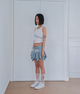micro lace skirt&pants_skyblue