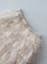 Cancan see-through see-through long skirt
