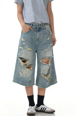 Ripped Washed Jorts