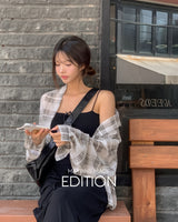 [MADE] Betin see-through checkered shirt