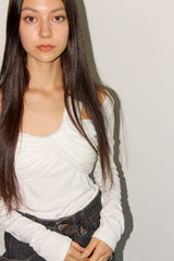 [3rd RE-STOCK] LONG SLEEVE TWIST TOP / IVORY