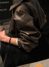 Vine Pocket Leather Blouson / 3 colors