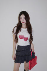 Red Cherry Round Soft Short Sleeve T-shirt