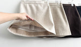 Humming Waist Banding Woolen Miniskirt