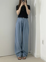 Loewe Ribbed Button Collar Short Sleeve Knit