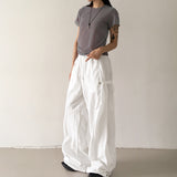Todder side snap button nylon wide pants