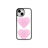 heart glossy glass bumper case (pink)
