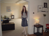 pocket midi denim skirt