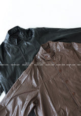 Glossy Leather Safari Half Jacket
