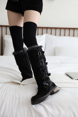 Fur lining soft long boots