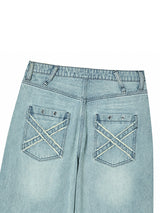 CROSS APLIQUE DENIM LIGHT BLUE