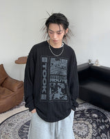 レタングラフィックニットロングスリーブ